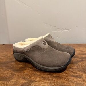 Merrell Encore Ice Bracken Slip On Clog Shoes Brown Suede Leather Women's Size 6
